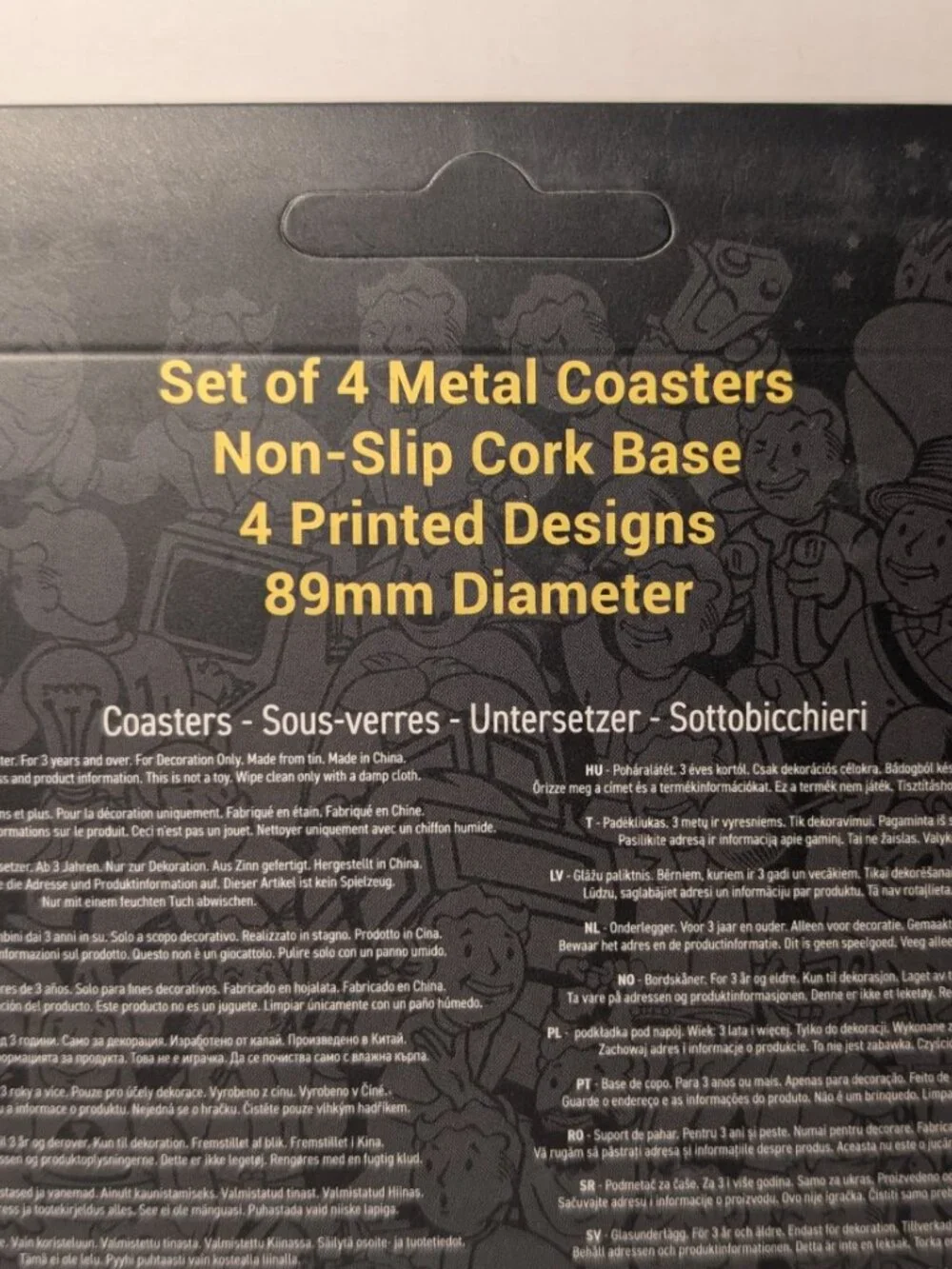 Fallout Coasters Set of 4 Official Bethesda Collectible Drinkware Holders